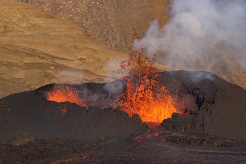 View of an Erupting Volcano 