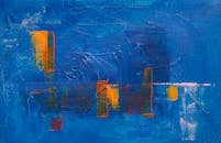 大胆的抽象绘画，笔触充满活力的色彩与纹理