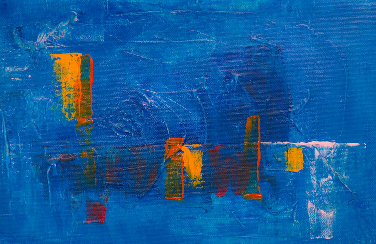 bold abstract painting with vibrant colors and textured brushstrokes