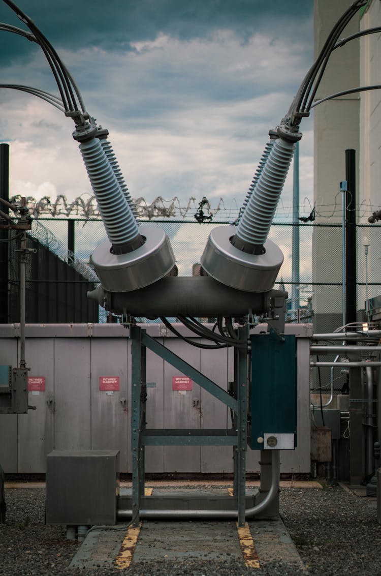 Electrical Transformer In Close Up Shot