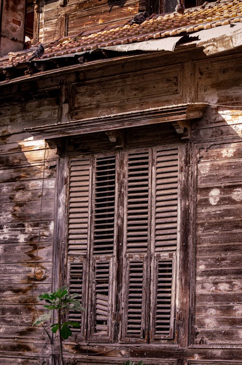 Window Shutters of an Old Wooden House