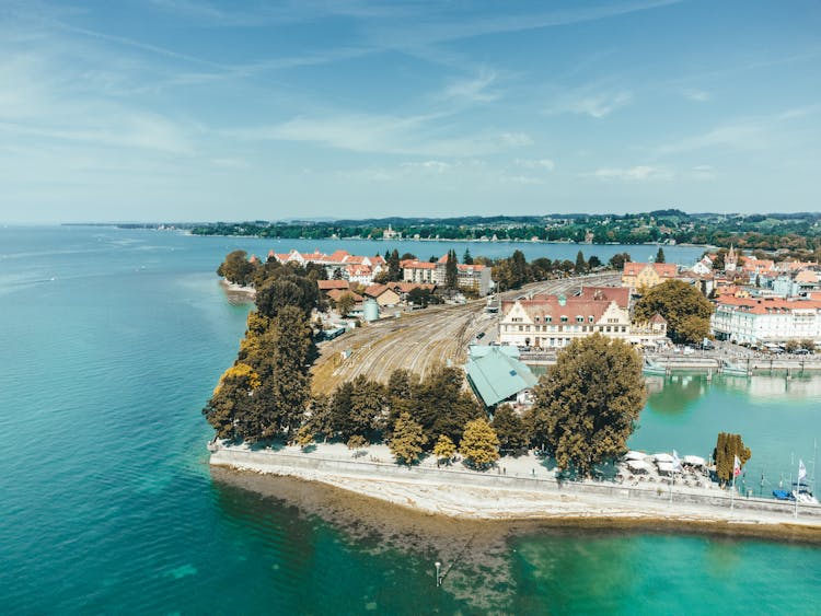 Drone Shot Of Lindau, Germany