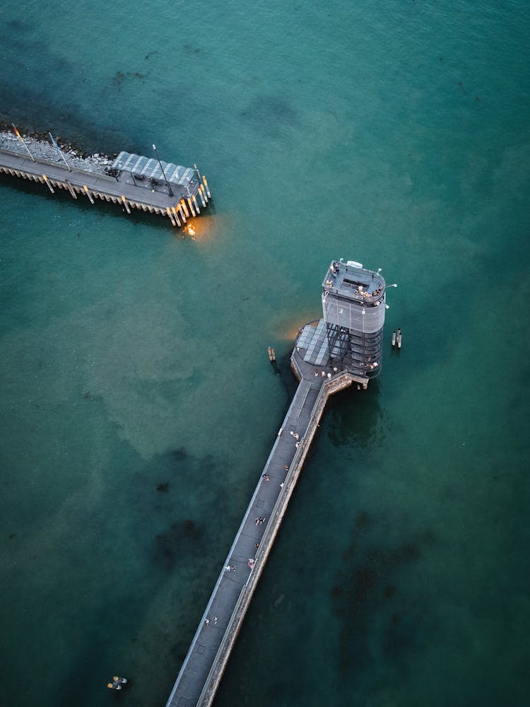 Aerial View Of Concrete Dock