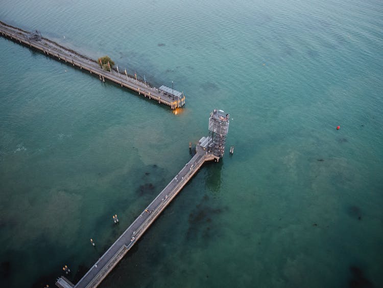 Aerial View Of Concrete Dock