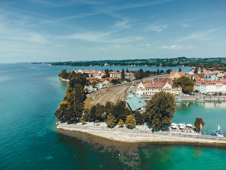 Drone Shot Of Lindau, Germany