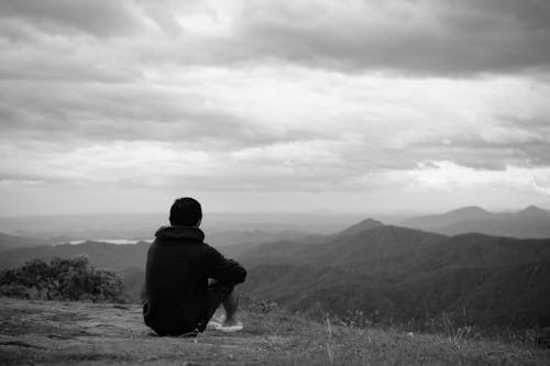 Free stock photo of black hoodie, hoodie, landscape