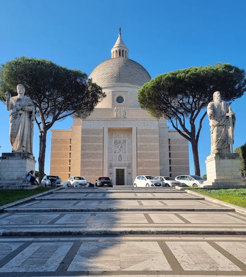 Monuments and Basilica of Santi Pietro e Paolo a Via Ostiense in Rome