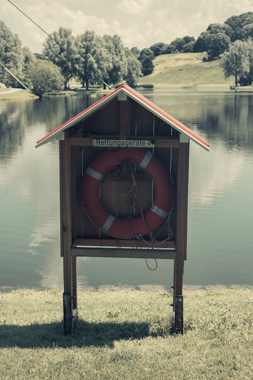 Free Floater on the Side of the Lake Stock Photo
