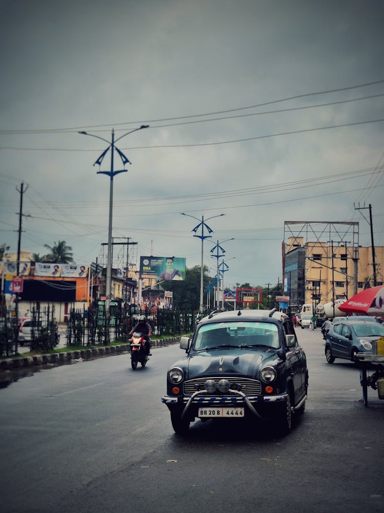 A Hidustan Ambassador On The Road