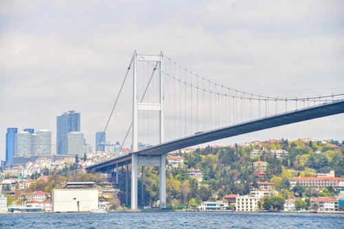 Bosphorus Bridge Over the River Under White Sky