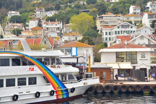 Gratis lagerfoto af bosporus, bygninger, fartøj