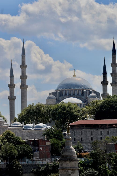 Domes and Minarets of Suleymaniye Mosque in Istanbul Turkey