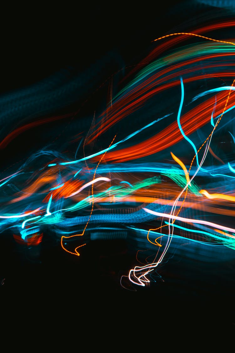 Light Trails On The Black Background