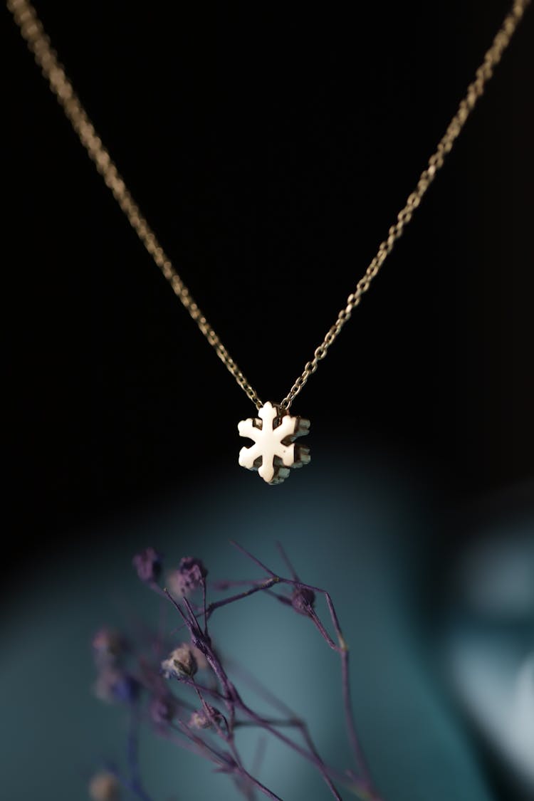 Gold Snowflake Pendant Necklace