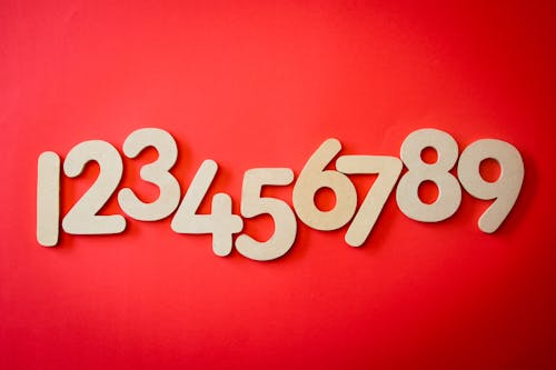 Red Background With 123456789 Text Overlay