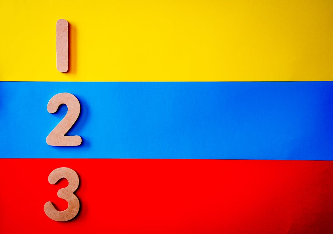 Free Blue, Red, and Yellow Stripe Surface Stock Photo