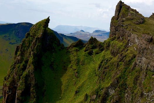Explore the rugged beauty of green cliffs in Vík í Mýrdal, Iceland.