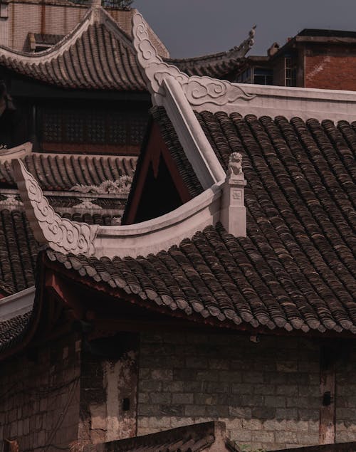 Close-up of the Roof of an OId Temple