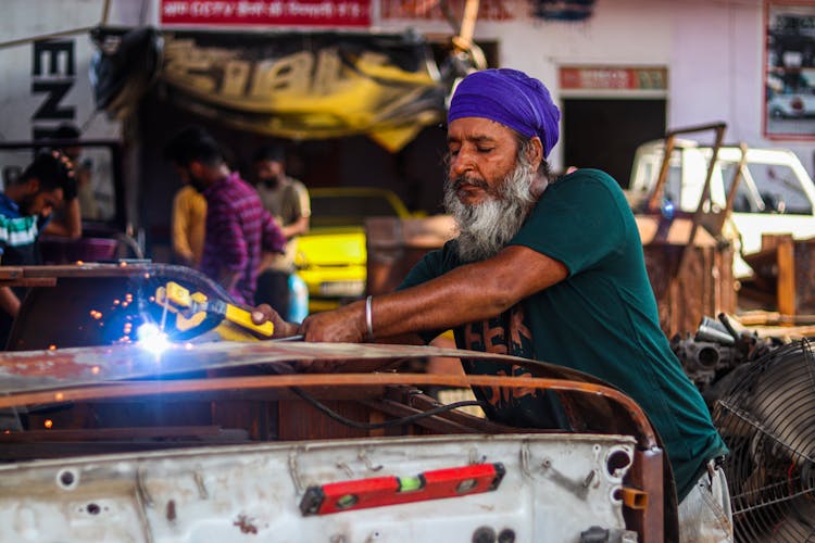 Man During Welding