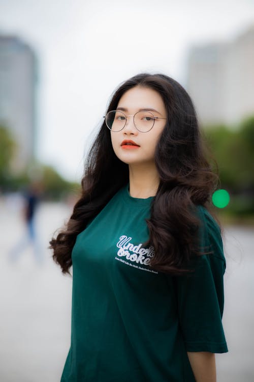 A Woman in a Green Shirt 