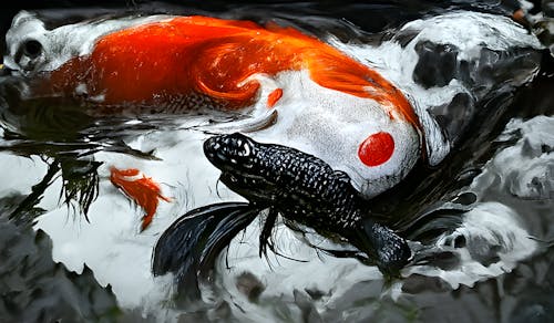 Artistic Koi Fish Background