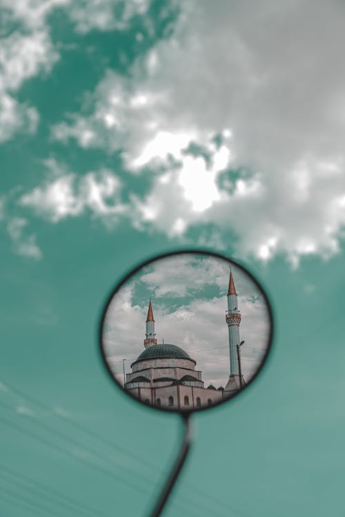 Reflection of a Mosque on Side Mirror