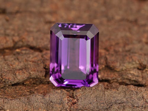 Close-up of a Purple Amethyst Gemstone Crystal 