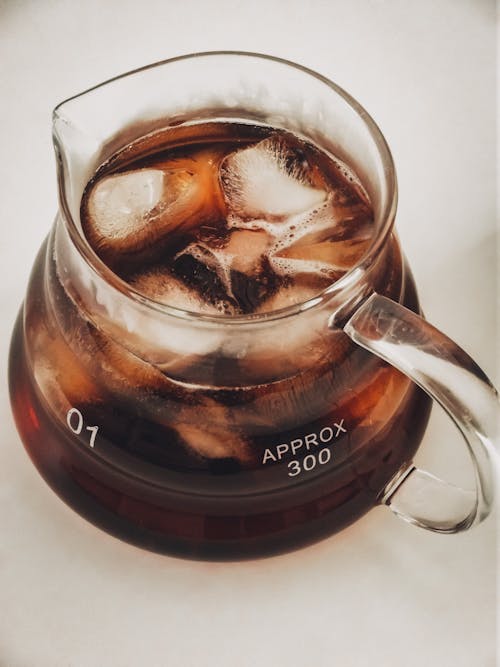 Clear Glass Mug With Iced Coffee
