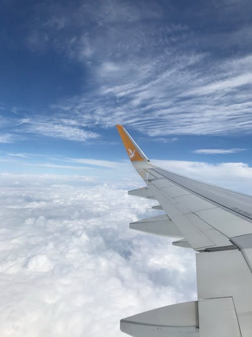 The Wing of an Airplane in the Sky