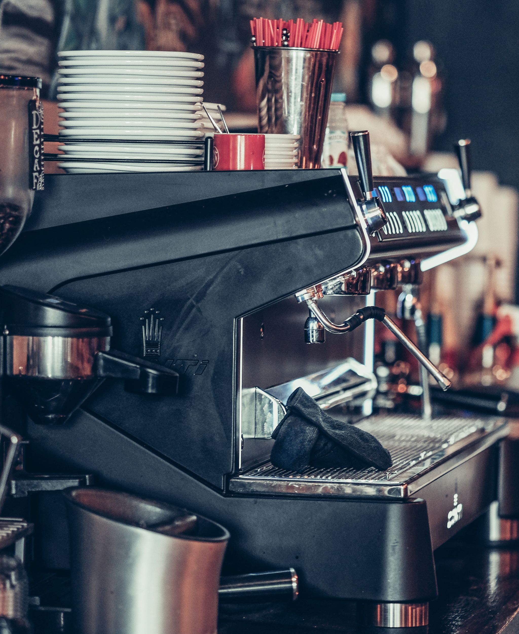 Coffee being served in a neighborhood cafe
