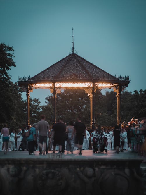 People Standing Near a Gazebo