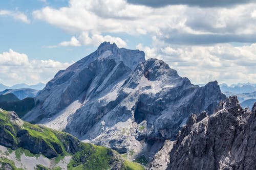 Rocky Mountains Under Cloudy Sky