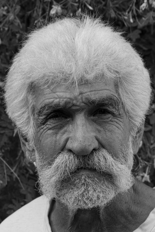Black and White of an Elderly Man
