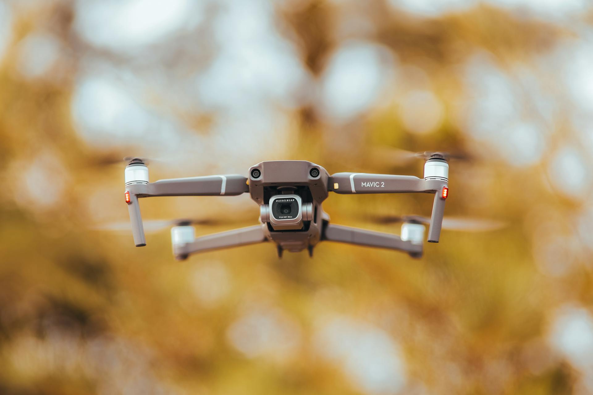 Close-Up Shot of a Drone Camera Flying