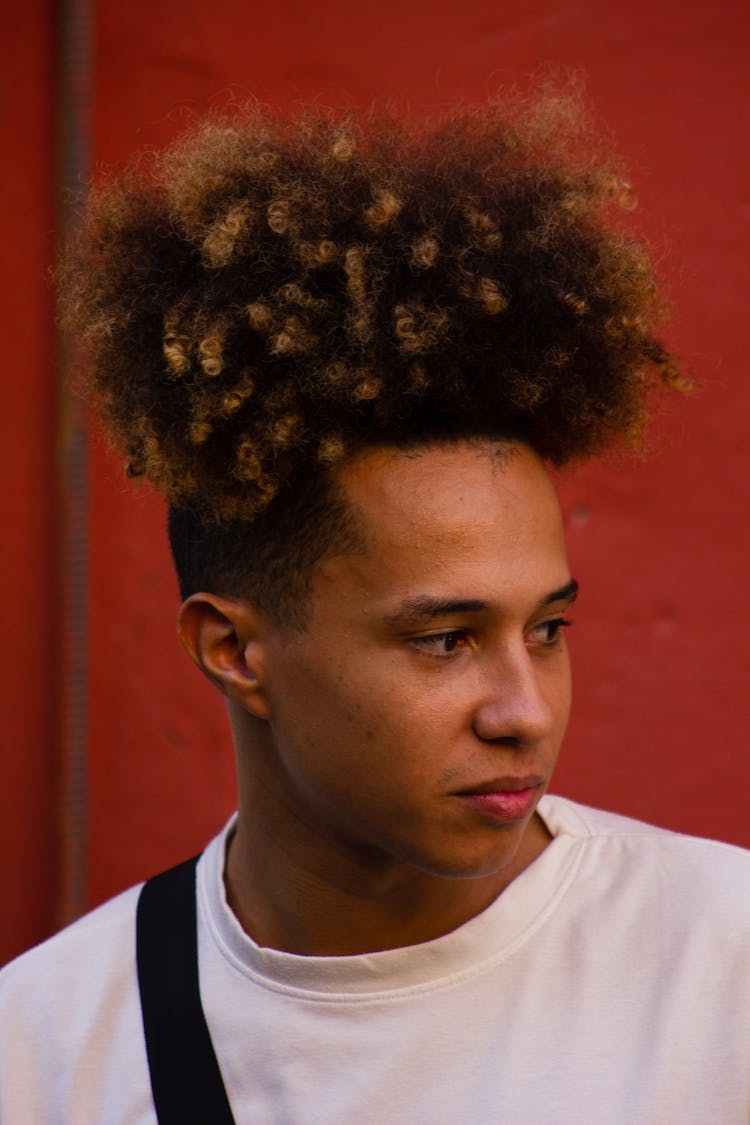 Close Up Photo Of A Man With Kinky Hair