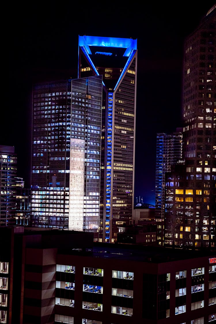 Charlotte Skyline From A Luxury Restaurant On The 22nd Floor