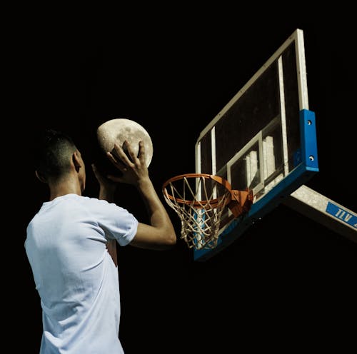 Free stock photo of adobe photoshop, basketball, moon