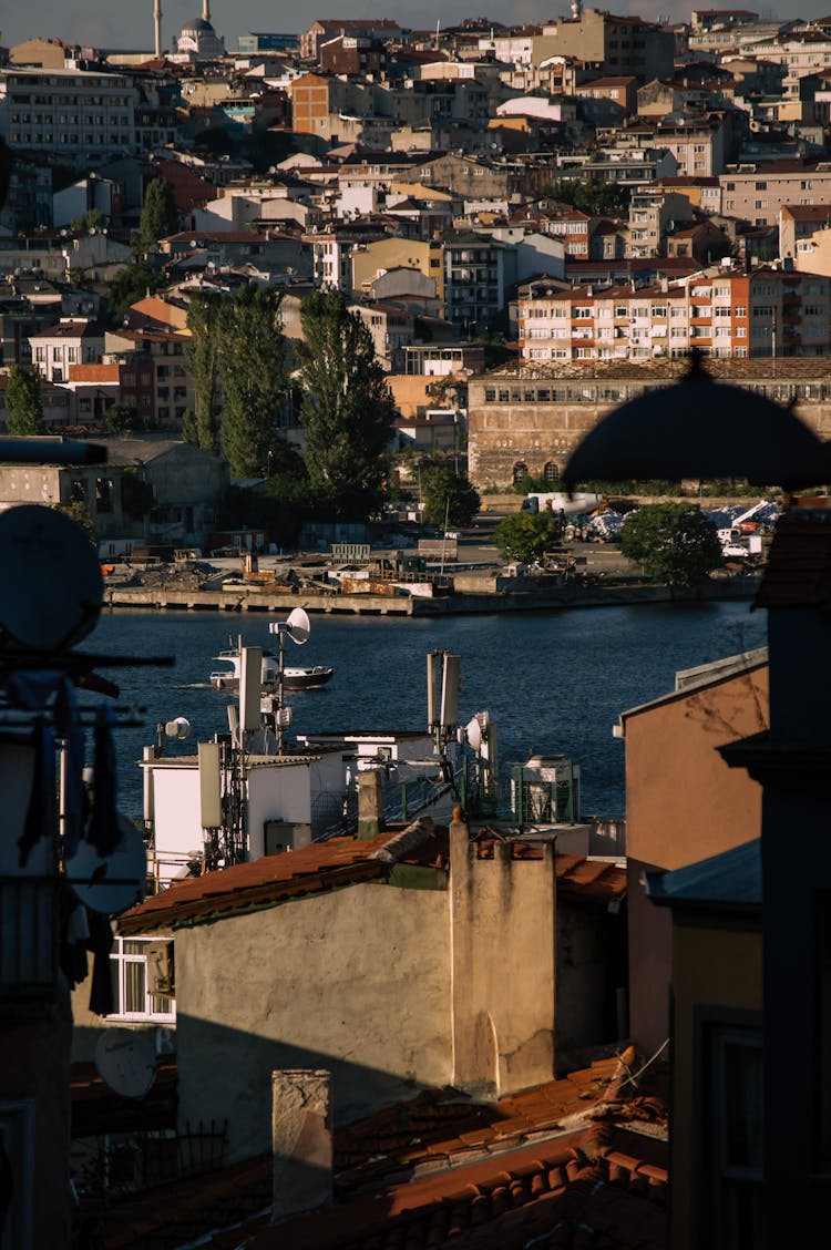 Buildings Near Water In Coastal Town