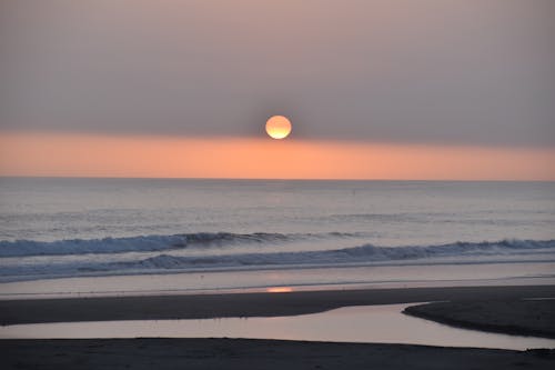 Foto profissional grátis de alvorecer, cair da noite, costa