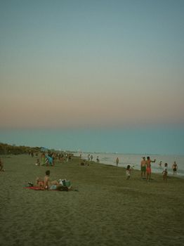 Scenic beach view during a peaceful evening in Montpellier, France.