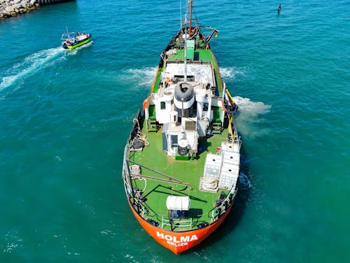 Drone Shot of a Fishing Boat