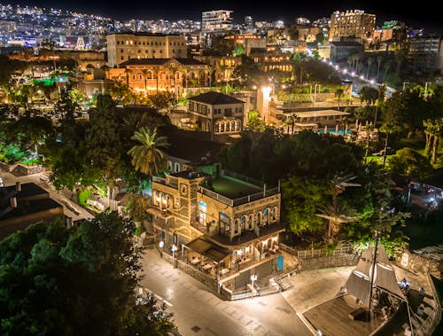 Night_City_lights_Palms_Tiberias_Israel_Drone_Israel