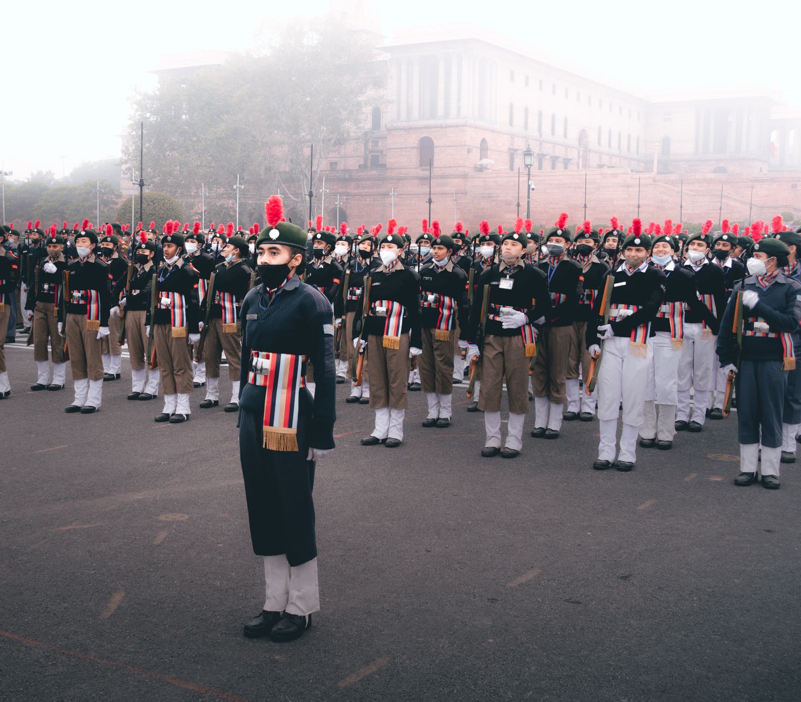 Soldiers standing in formation, illustrative of Ambala's military cantonment heritage