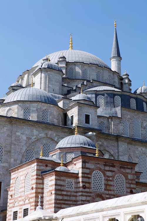 Low Angle Shot of the Fatih Mosque in Istanbul Turkey