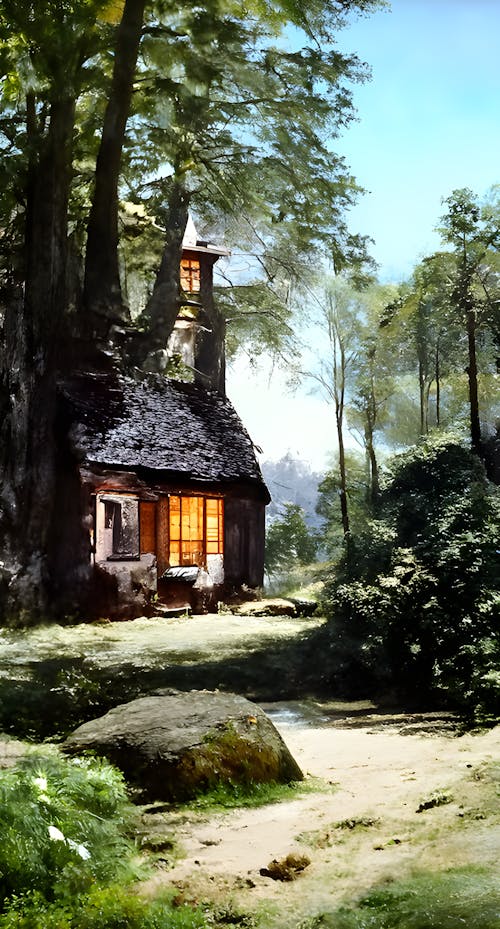 Quaint Cabin In The Forest