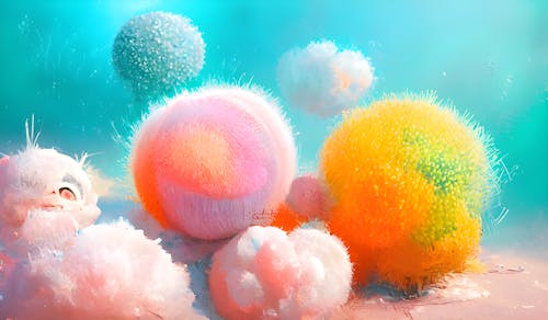 Whimsical Pastel Fluff Balls