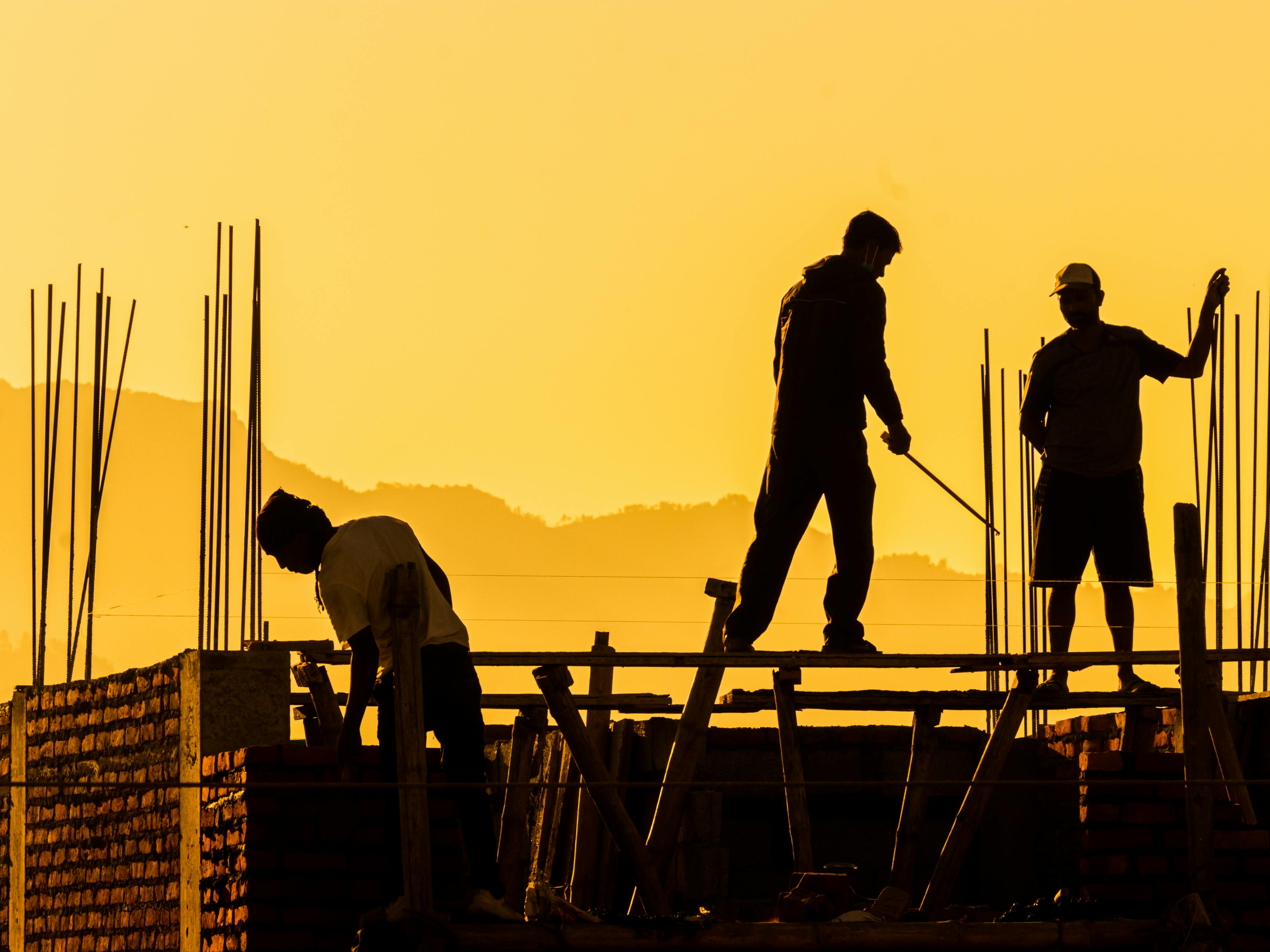 construction worker silhouette