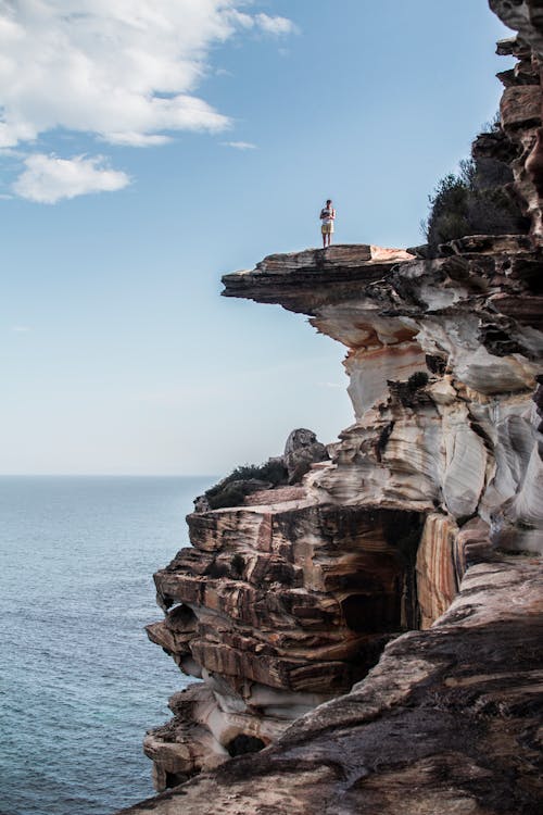 Základová fotografie zdarma na téma geologické útvary, modrá obloha, moře