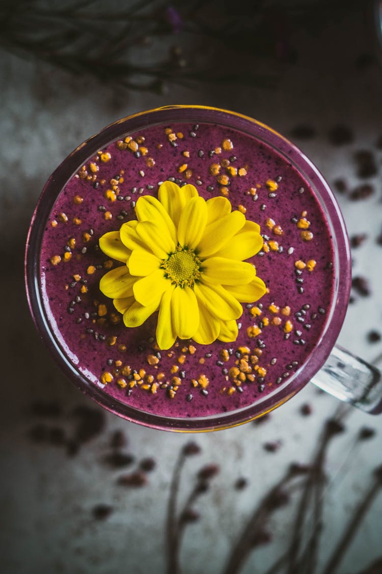 Yellow Flower In A Cocktail 