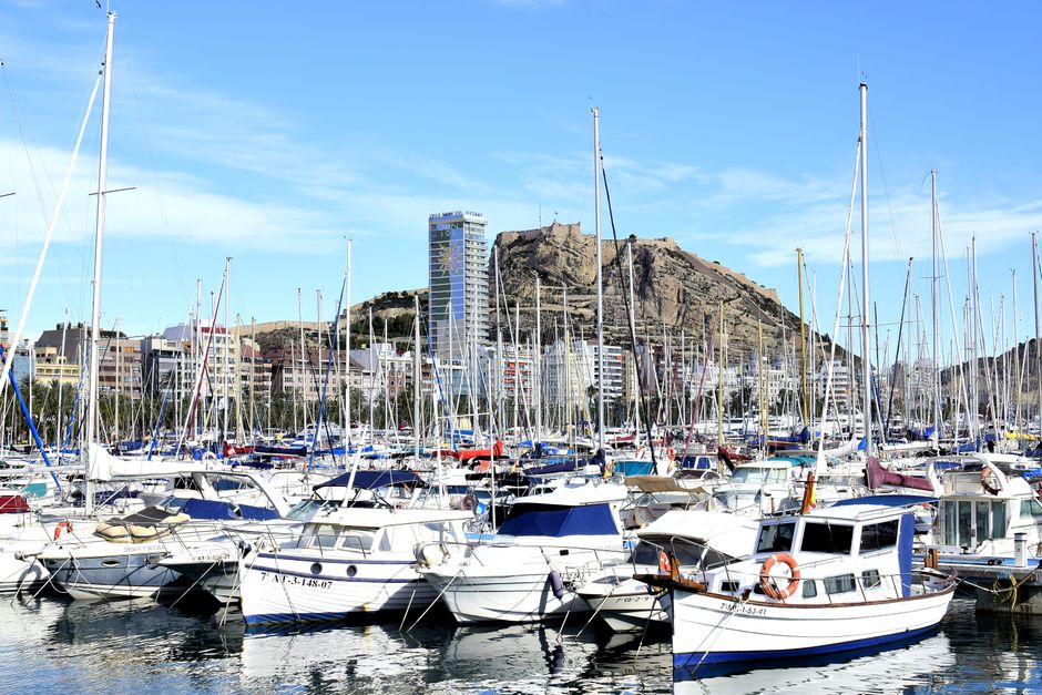 Incredible Barcelona Sailing: Light Snacks & Open Bar with Private Option Review 2026 - Boats moored in a marina with a scenic city backdrop and clear skies.